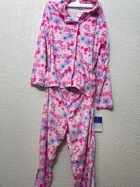 Barbie Pink Multicolor Floral Logo Pajama Set